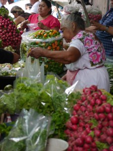 typical seller at the market in Merida